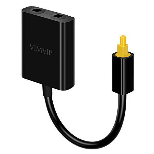 옵티컬 케이블 분배기 VIMVIP TOSLINK 디지털 파이버 옵티컬 오디오 분배기 2 Way in Out 옵티컬 분배기 어댑터 흑색