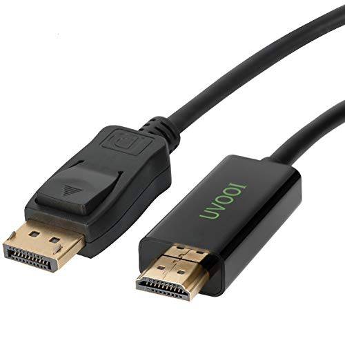 디스플레이Port,DP to HDMI 케이블 10 feet, UVOOI 디스플레이 Port (DP) to HDMI 케이블 Male to Male 변환기 1080P 지원 영상 and 오디오 - Gold-Plated