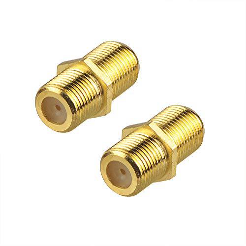 VCE 2-Pack F-Type 동축, 동축, Coaxial,COAX,COAX RG6 케이블 커넥터 Gold Plated, 케이블 연장 변환기 Connects Two 동축, Coaxial,COAX 영상 케이블s