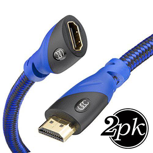 High-Speed HDMI 연장 케이블 - 1.5 Feet 2 팩, 마스크, 마스크팩 - 남성 to Female 4k HDMI 증량제 - 1.5ft