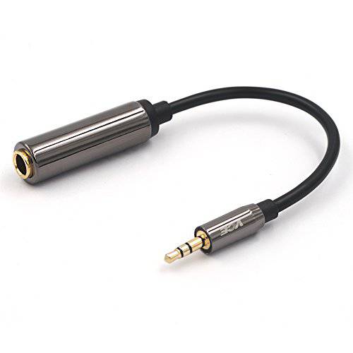 VCE 3.5mm 1/ 8 inch Male to 6.35mm 1/ 4 inch Female 오디오 Jack 금도금 변환기 for Amplifiers, Guitar, 홈 시어터 Devices, Laptop, Headphones-8inch