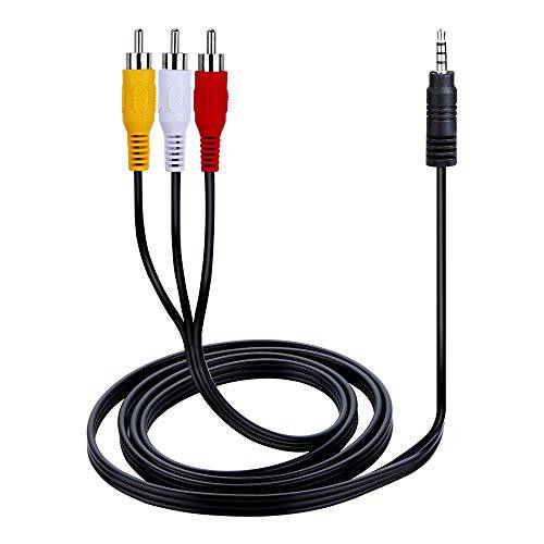 Onvian 3.5mm to 3 RCA Male Plug to RCA 스테레오 오디오 Video Male Aux 케이블 5FT Cord 3.5mm to RCA 변환 케이블