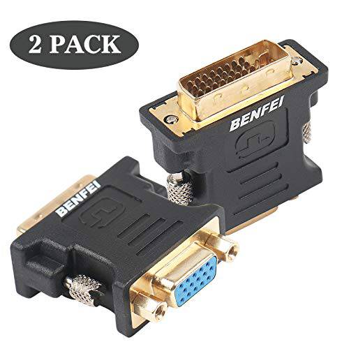 Benfei DVI-I to VGA 변환기 2 Pack DVI 24 5 to VGA Male to Female 변환기 금 도금 코드 with