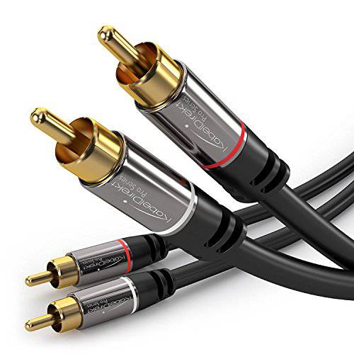 KabelDirekt RCA 스테레오 케이블 코드 3 Feet Short 이중 2 X RCA Male to 2 X RCA Male 오디오 케이블 디지털 & 아날로그 이중보호처리된 프로 Series support 앰프 AV 리시버 Hi-Fi