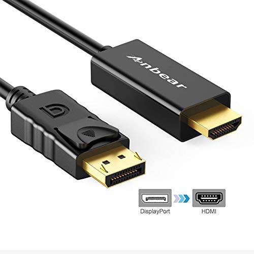 디스플레이 Port to HDMI 케이블 Anbear 금 도금 디스플레이Port,DP to HDMI 케이블 6 FeetMale to Male 디스플레이Port,DP Enabled 데스크탑 and 노트북 to Connect to HDMI 디스플레이 for