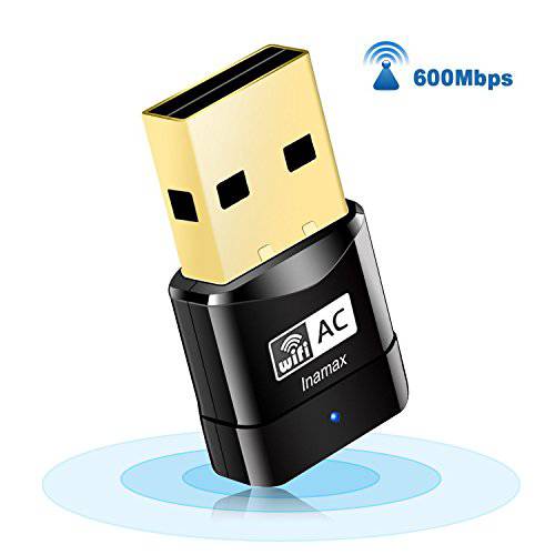 USB 와이파이 어댑터 USB무선랜카드 AC600 Mini 무선 네트워크 와이파이 동글 PC 데스크탑 노트북 듀얼밴드 2.4G 150Mbps+5G 433Mbps 802.11 AC 지원 윈도우 10 8 8.1 7 Vista XP Mac OS 10.6-10.15 for