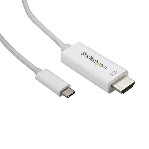 StarTech.com 6ft (2m) USBC to HDMI 케이블 - 4K 60Hz USB TypeC to HDMI 2.0 영상 변환기 케이블 - 벼락 3 호환 - 노트북 to HDMI Monitor/ 디스플레이 - DP 1.2 Alt 모드 HBR2 - 하얀 (C DP2HD2MWNL)