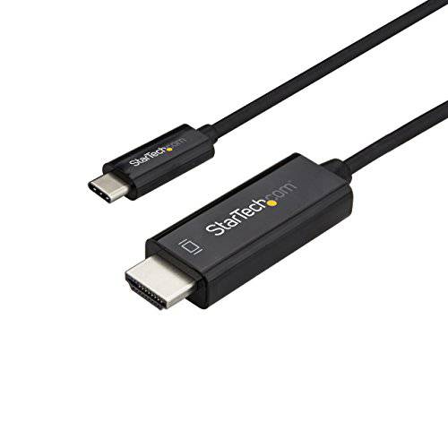 StarTech.com 3ft (1m) USBC to HDMI 케이블 - 4K 60Hz USB TypeC to HDMI 2.0 영상 변환기 케이블 - 벼락 3 호환 - 노트북 to HDMI Monitor/ 디스플레이 - DP 1.2 Alt 모드 HBR2 - 블랙 (C DP2HD1MBNL)