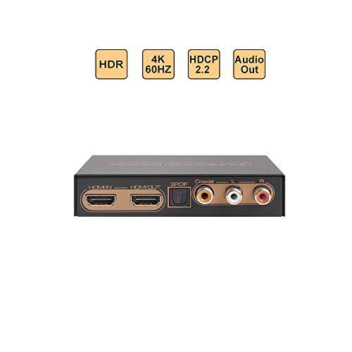E-SDS 4K 60HZ HDMI 오디오 압출 SPDIF+ 3.5MM L/ R 스테레오 아날로그 Output support HDR10, HDMI 2.0, HDCP 2.2, 18Gbps, ARC, CEC, Dolby-AC3/ DTS Passthrough