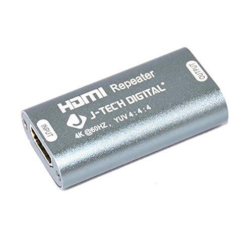 J-Tech 디지털 HDMI 2.0 리피터 Connecter 연장 연장기,커플러 연장 Signal Booster 지원 1080P, 4Kx2K@60HZ HDCP2.2/ 1.4 EDID Passthrough CEC HDR 대역폭 up to 18Gbps