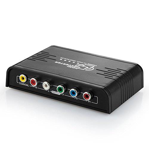 Musou HDMI to 1080P Component 영상 YPbPr 스케일러 컨버터 어댑터 동축 오디오 출력 R L 오디오 지원 윈도우 10 블랙 with