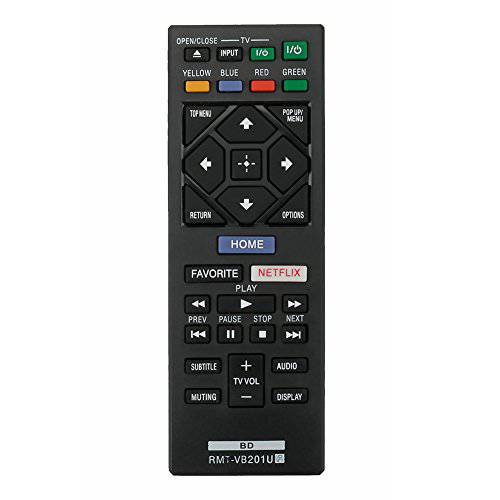 RMT-VB201U 교체용 리모컨, 원격 사용가능한 for 소니 Blu-ray DVD 플레이어 BDP-S3700 BDP-BX370 BDP-S1700 UBP-X700 BDPS3700 BDPBX370 BDPS1700 UBPX700