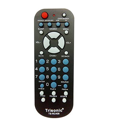 Trisonic 4 WAY 모든 인 원 범용 리모컨, 원격, 프로그래밍가능 Remote, 호환가능한 with TV, AUX, CableCOVERTER BOX, DVD, 케이블, SATELLITE and more