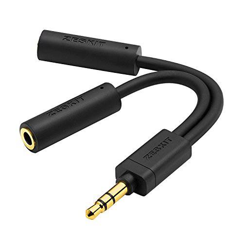 Zeskit 3.5mm Jack 스테레오 오디오 분배 Y 케이블 for Connecting 2 이어폰 헤드폰,헤드셋 to iPhone 아이패드 Switch and More
