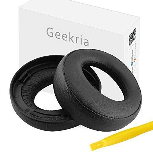 Geekria 이어패드 for 플레이스테이션 Gold 무선 스테레오 Headset/ 소니 PS4/ PS3/  PSV Gold 무선 헤드폰 교체용 귀 Pad/ Cushion/ 귀 Cups/ 귀 Cover/ 이어패드 리페어 부속 (Black)