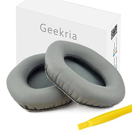 Geekria 이어패드 for V-Moda Crossfade Wireless, M-100, LP, LP2 헤드폰 교체용 귀 Pad/ 귀 Cushion/ 귀 Cups/ 귀 Cover/ 이어패드 리페어 부속 (Gray)