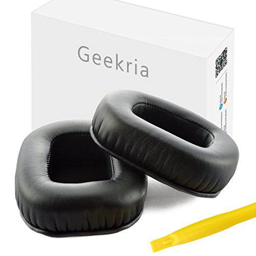 Geekria QuickFit 단백질,프로틴 PU 이어 패드 레이저 Tiamat 2.2, 레이저 Tiamat 7.1 헤드폰,헤드셋, 교체용 이어 쿠션/ 이어 컵/ 이어 커버/ 이어패드 수리 부속 Not 호환 레이저 Tiamat 7.1 v2 (블랙)