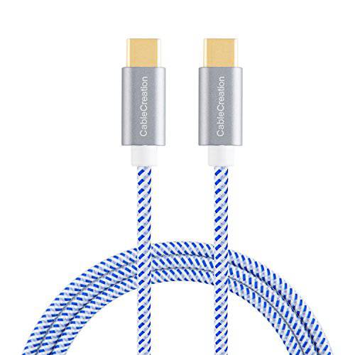 CableCreation USB C 케이블 10ft 60W Braided USB C to USB C 3A 고속 충전 케이블 480Mbps 호환가능한 맥북 맥북프로 갤럭시 S10 S9 S9+ Pixel 3 XL etc 블루 with