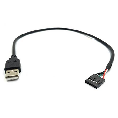 Duttek (2-Pack) 50CM5 핀 메인보드 Female Header to USB 2.0 Male 변환기 Dupont 연장 케이블 (5Pin/ USB M)