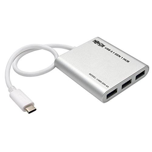 Tripp Lite 4-Port USB-C to USB-A 휴대용 Hub, USB 3.1 Gen 1 Type-C to Type-A, 고속 충전 Ports, 알루미늄 (U460-004-4A)