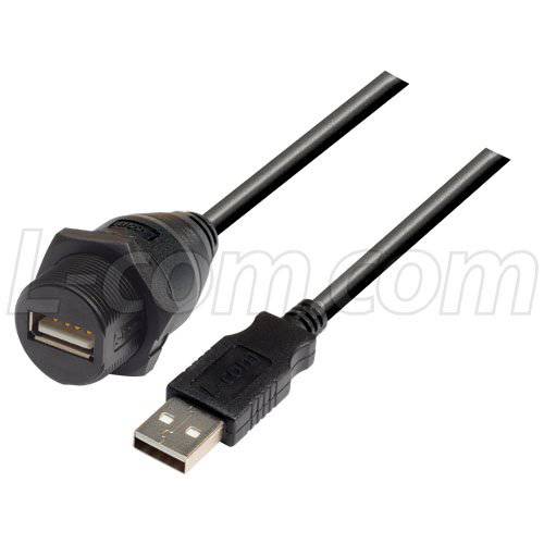 L-com WPUSB Series 방수 USB Type A 연장 케이블 조립품 (1 Meter)
