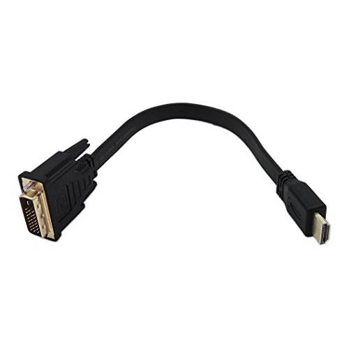 CERRXIAN 1FT Flat 슬림 고속 Bi-Directional DVI (24+ 1) Male to HDMI Male 변환기 케이블