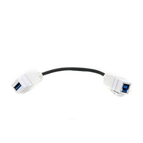 RiteAV White USB 3 A-B Female F/ F 피그테일 연장 Keystone-to-Cable 동글
