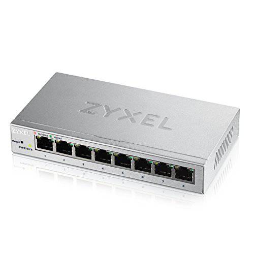 Zyxel 8-Port 기가비트 간편 웹 Managed 플러스 스위치, 견고한 메탈, QoS, WebGUI, Jubmo 프레임, VLANs, DHCP Client, IGMP Snooping, 링크 Aggregation, GS1200-8 (8-Port 스마트 플러스 웹 Managed)