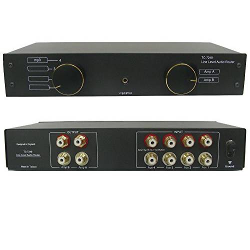TC-7240 4-Way RCA/  Phono Line Amp 라우터,공유기 오디오 변환기 셀렉터 분배