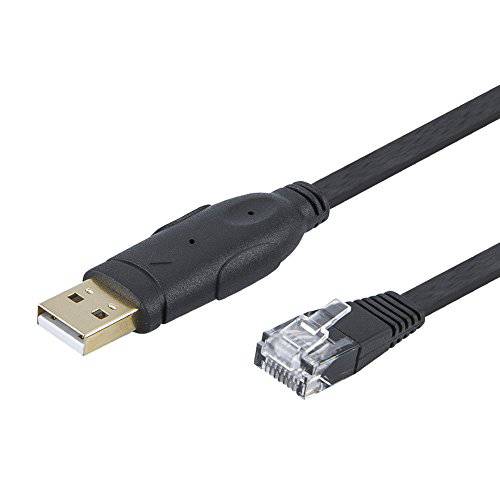 케이블Creation USB 콘솔 케이블 6 FT USB to RJ45 Serial 변환기 호환가능한 Router/ Switch of Cisco, NETGEAR, TP-Link, Linksys, 윈도우, Linux System, 블랙