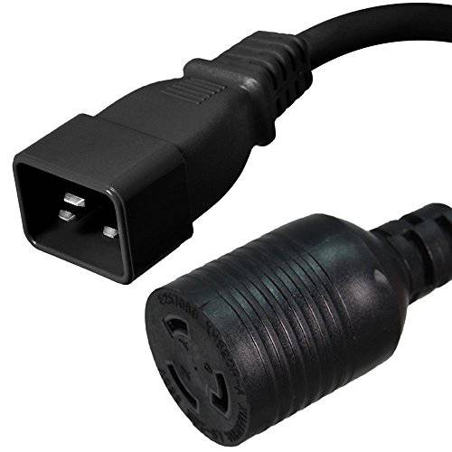 IEC C20 to L6-20R Plug 어댑터 - 1 Foot, 20A/ 250V, 12 AWG - Iron Box IBX-1533-01