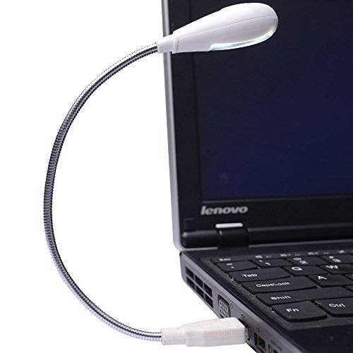 Hanerdun 브라이트 LED USB 램프,등,수면등,취침등 라이트 독서 램프,등,수면등,취침등 for 노트북 플렉시블 넥 White