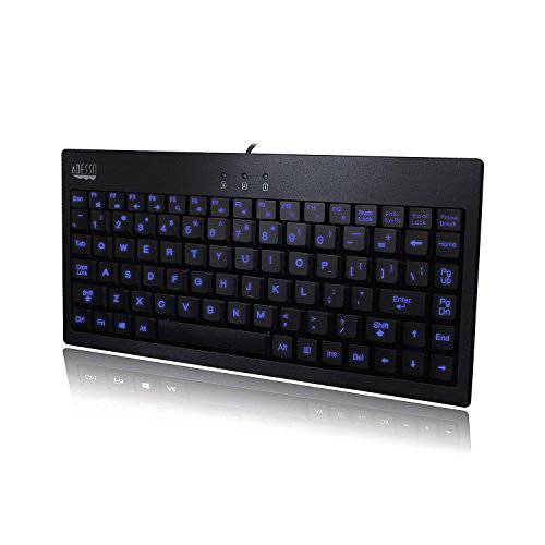 Adesso AKB-110EB - SlimTouch 110 3-Color Illuminated 미니 Keyboard, 12 inches, 블랙