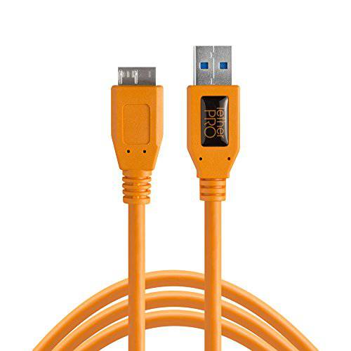 Tether Tools TetherPro USB 3.0 to Micro-B 케이블, 15’ (4, 6m), High-Visibility 오렌지