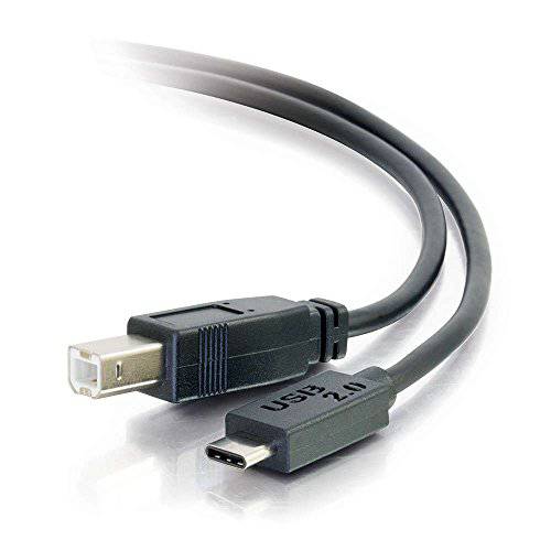 C2G 28859 USB 2.0 USB-C to USB-B 케이블 M/ M for Printers, Scanners, Brother, Canon, Dell, Epson, HP and more, 블랙 (6 Feet, 1.82 Meters)