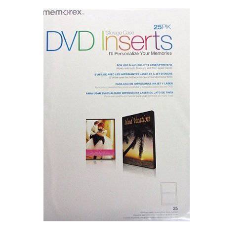 Memorex DVD 케이스 깔창 - 25 팩 - 화이트 매트,무광