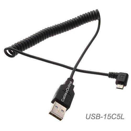 CablesOnline 5ft USB 2.0 A Male to Left-Angle 미니 USB 5-Pin Male 말린케이블 케이블, USB-15C5L