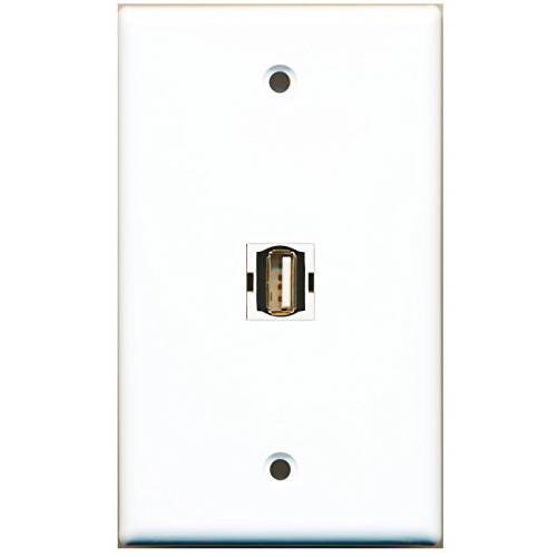 RiteAV 1 USB A/ A White for 컴퓨터&  인쇄기 벽면 Plate 연장기,커플러 Keystone Typ.