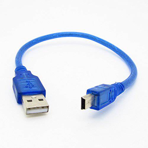 JIUWU 블루 숏 USB 2.0 A Male to 미니 5Pin B Male Data 충전 케이블 30cm