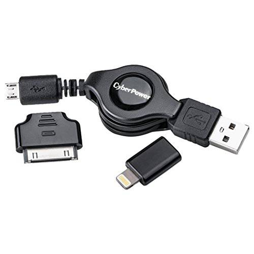 CyberPower CPU3RTAKT USB 2.0 Retractable 케이블 Kit, 2 USB Adapters, 2.5ft
