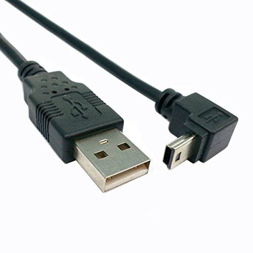 CY 다운 앵글드 90 도 미니 USB 2.0 B Type 5Pin Male to USB Male Data 케이블 0.5m