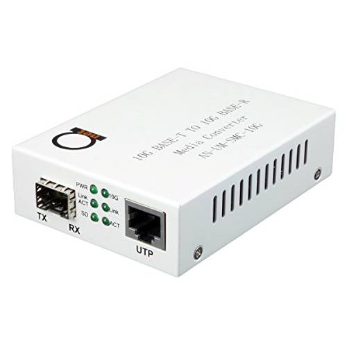 10 기가비트 Fiber to 10G Copper UTP 랜포트 Media 컨버터 - Open SFP+ 10Gb 슬롯 - 10G Base-T to 10G Base-R - Cat7 UTP 1m 케이블 인 세트 - 10 Gbps Gbit Fiber Optic 컨버터