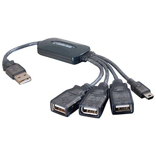 C2G 27402 4-Port USB 2.0 허브 케이블, 블랙 (11 Inches)