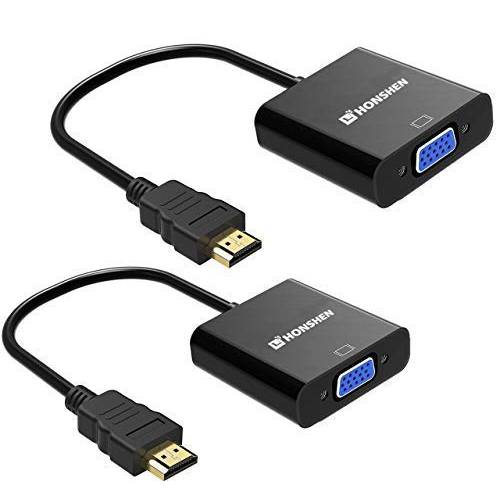HDMI to VGA 어댑터 2 Pack HONSHEN 1080P HDMI Male to VGA Female 영상 컨버터 변환기 케이블 for PC 노트북 HDTV 프로젝터 and Other HDMI Input 디바이스