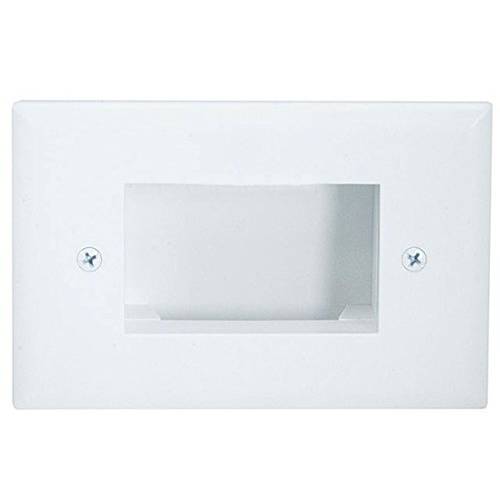 Monoprice 간편 마운트 작은 전압,볼트 케이블 Recessed 벽면 Plate, 슬림 호환 - 하얀