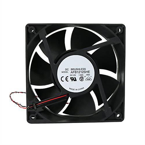Twinkle Bay Generic 120x38mm 쿨링 Fan, 교체용 for AFB1212SHE 고 CFM 쿨링 Fan, 120mm by 120mm by 38mm with 2Pin 2Wire 커넥터 (12V DC)