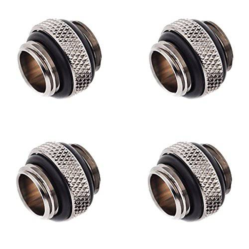 Bitspower G1/ 4 5mm Male to Male Fitting, 블랙 Sparkle, 4-Pack