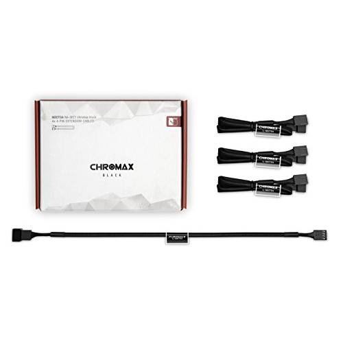 Noctua NA-SEC1 chromax.Black, 3-Pin/ 4-Pin 연장 Cables (30cm, Black)