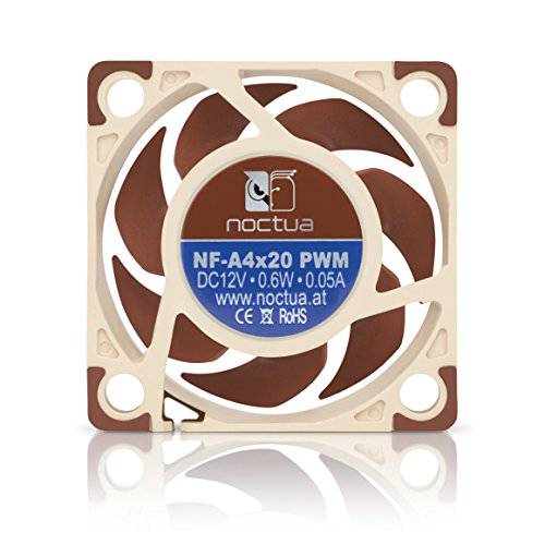 Noctua NF-A4x20 PWM, 고급 저소음 Fan, 4-Pin (40x20mm, Brown)
