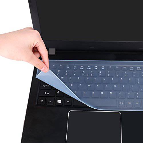 범용 키보드 커버 for 15.6-17.3 노트북 노트북 with 숫자 키패드 키보드 (Width 14.4 x 높이 5.3), 울트라 Thin 실리콘 방수 키보드 보호 스킨 -Blue